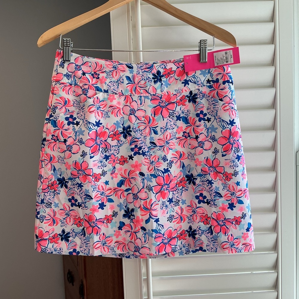 Lilly Pulitzer Pink and Blue Floral A-Line Jonas Style Skort